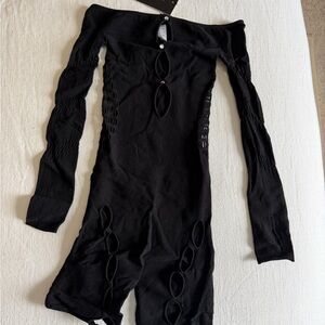 Black Off-Shoulder Cutout romper